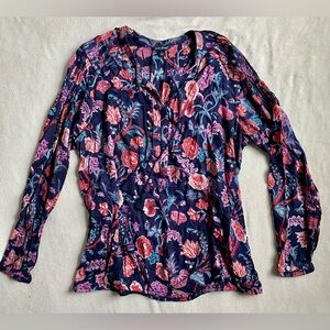 Lucky Brand Long Sleeve Floral Blouse